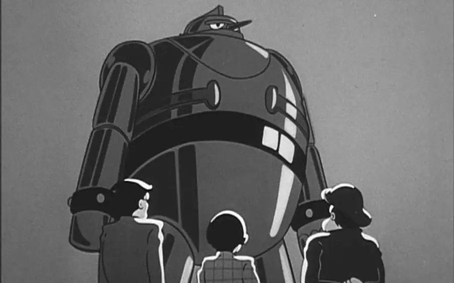 Pertarungan Robot Raksasa Adegan pertarungan robot raksasa dalam film animasi Jepang