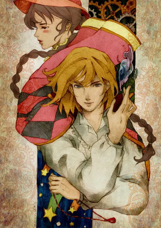 Ilustrasi film Howl's Moving Castle.
