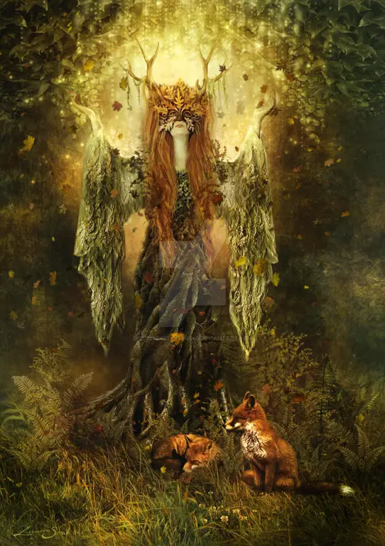 Gambar roh hutan dari film Princess Mononoke