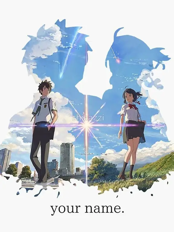 Keindahan Visual Your Name Adegan ikonik dari film Your Name.