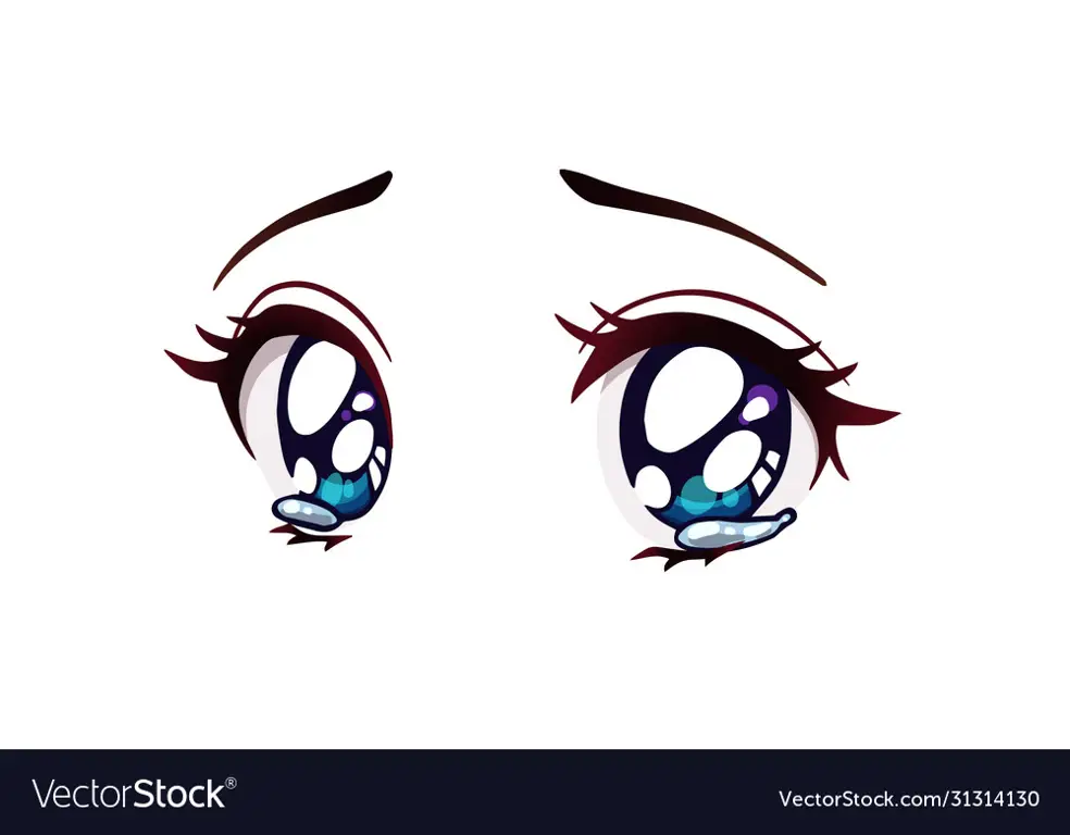 Ekspresi sedih dalam anime Gambar mata anime yang sedang menangis