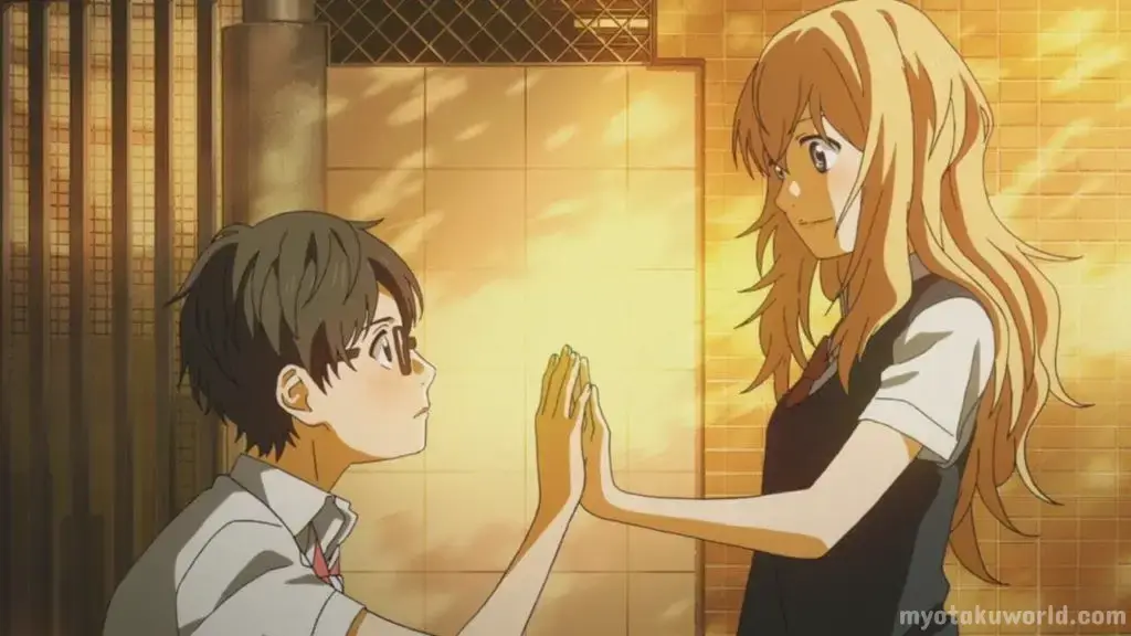 Momen mengharukan dalam film anime Gambar adegan emosional dari film anime, menggambarkan momen-momen mengharukan.