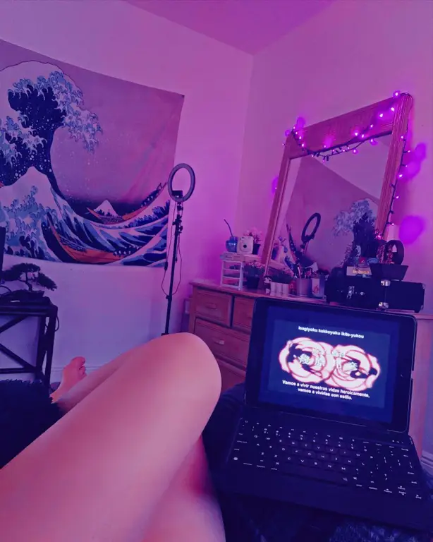 Menonton Anime Secara Legal dan Aman Gambar seseorang menonton anime di laptop