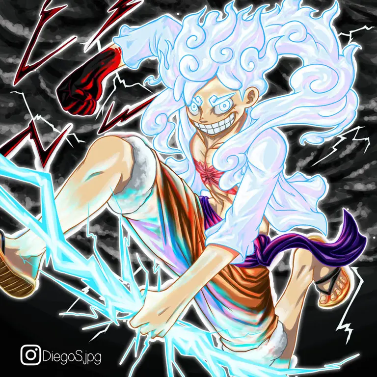 Kekuatan Luffy Luffy menggunakan Gear 5