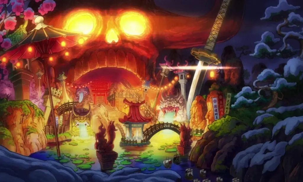 Keindahan alam dalam episode terbaru One Piece Latar pemandangan indah dalam anime One Piece