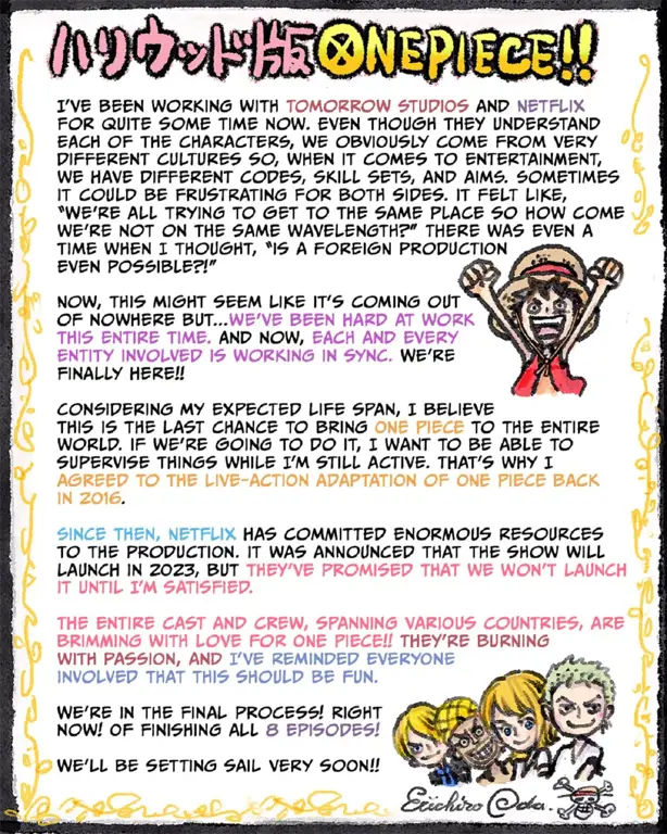 Informasi Jadwal Tayang Episode Terbaru One Piece Pengumuman episode terbaru One Piece