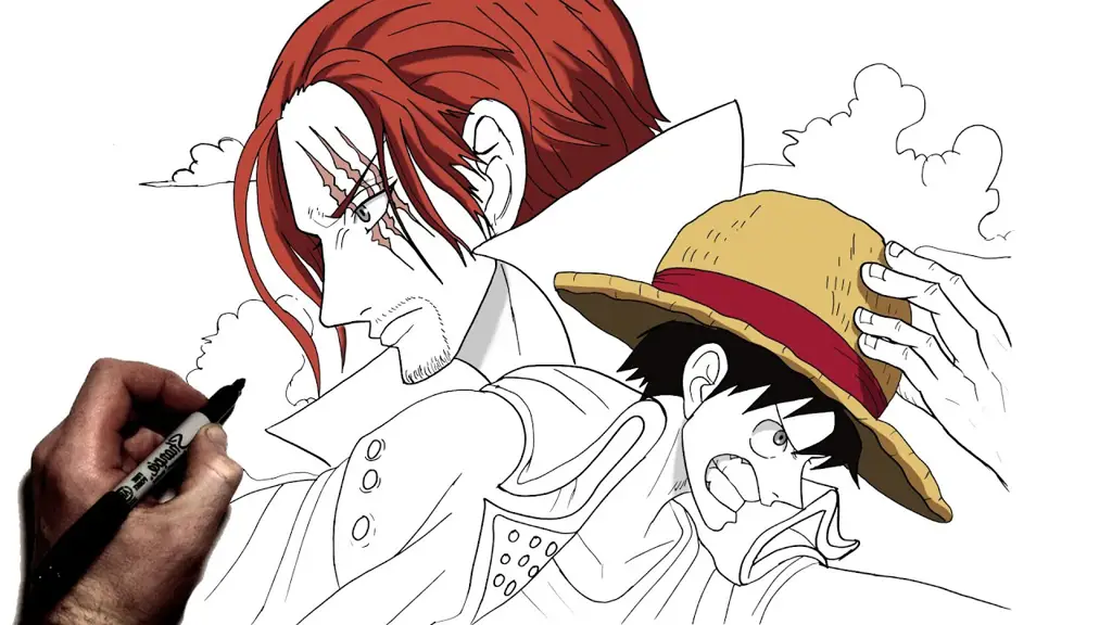Adegan Luffy dan Shanks dalam film One Piece Red Luffy dan Shanks dalam film One Piece Red