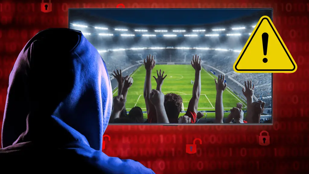 Waspada Streaming Ilegal Tanda peringatan untuk streaming ilegal