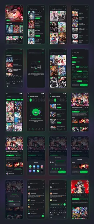 Aplikasi streaming anime untuk menonton anime sub indo Antarmuka aplikasi streaming anime