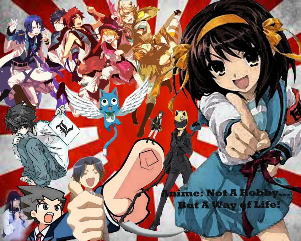 Eksplorasi dunia anime Kolase berbagai adegan anime