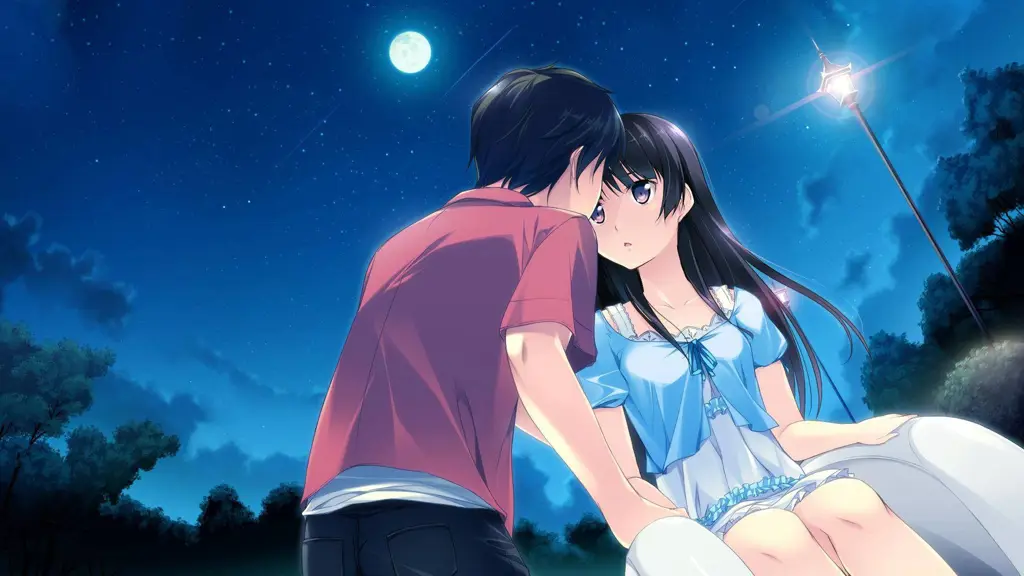 Momen Romantis dalam Anime Pasangan anime dalam adegan romantis