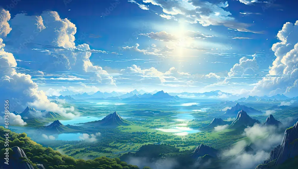 Dunia Fantasi yang Menakjubkan Gambar pemandangan anime fantasi