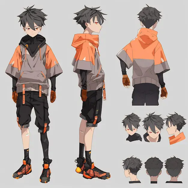 Desain Anime Pahlawan Modern Contoh desain karakter anime pahlawan modern dengan gaya yang unik