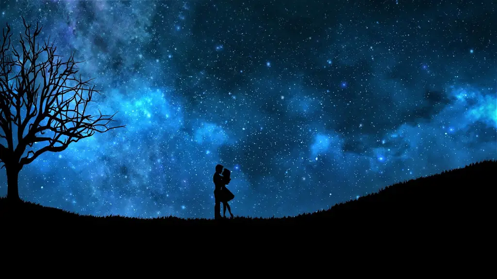 Suasana romantis di malam hari Adegan romantis malam hari dalam anime