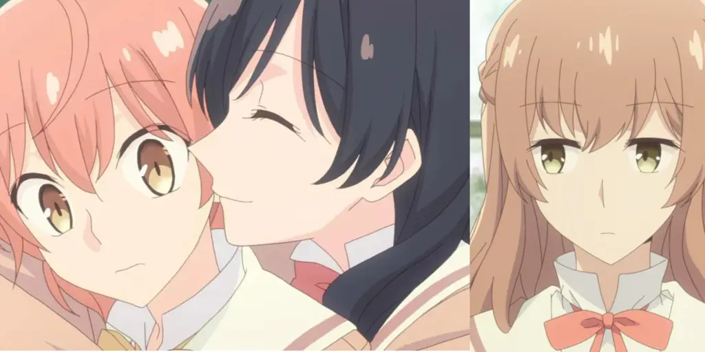 Ilustrasi yang menggambarkan kompleksitas cinta segitiga dalam anime Ilustrasi anime cinta segitiga