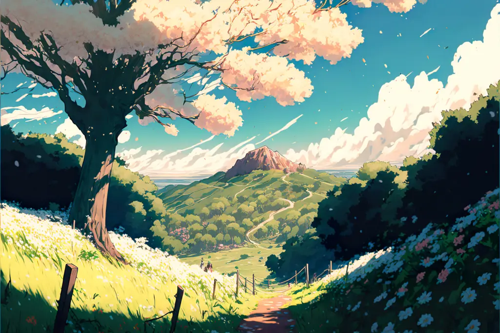 Pemandangan Anime yang Menawan Gambar pemandangan anime yang indah