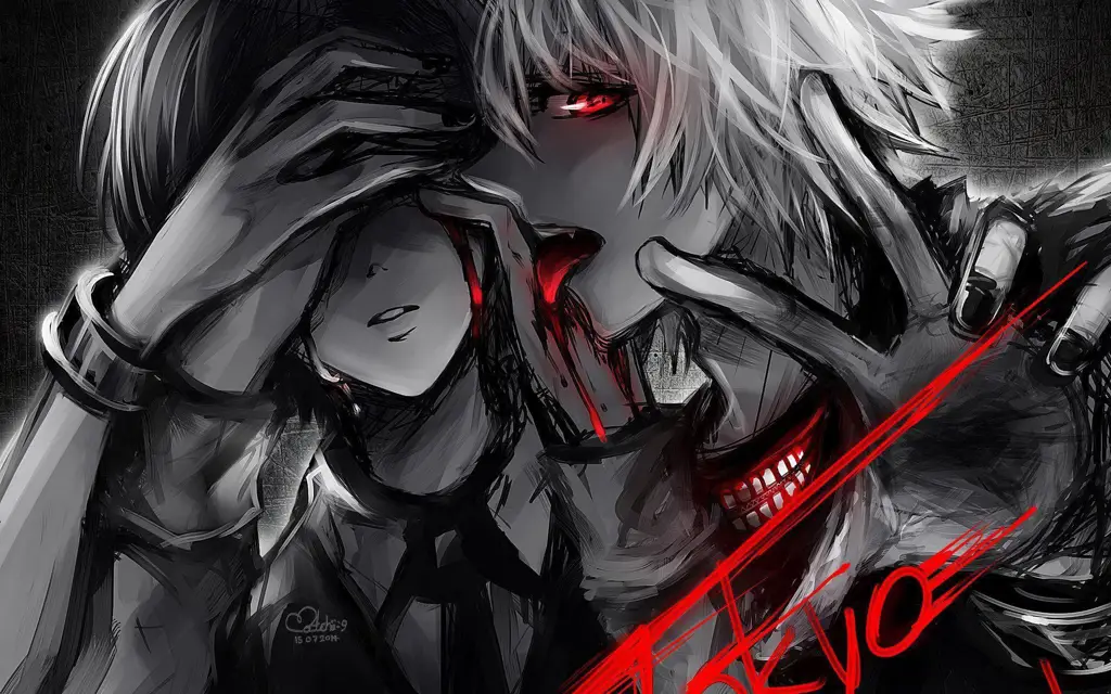 Karakter Anime Dalam Adegan Berdarah Gambar karakter anime berlumuran darah