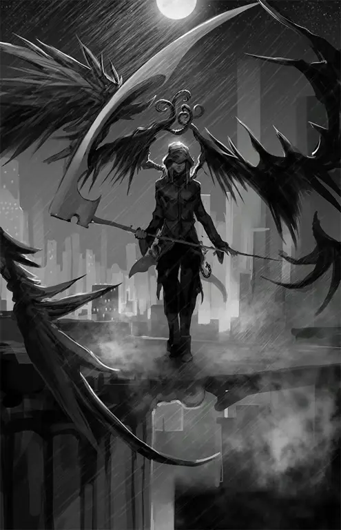 Seni anime fantasi gelap Ilustrasi anime dark fantasy berdarah