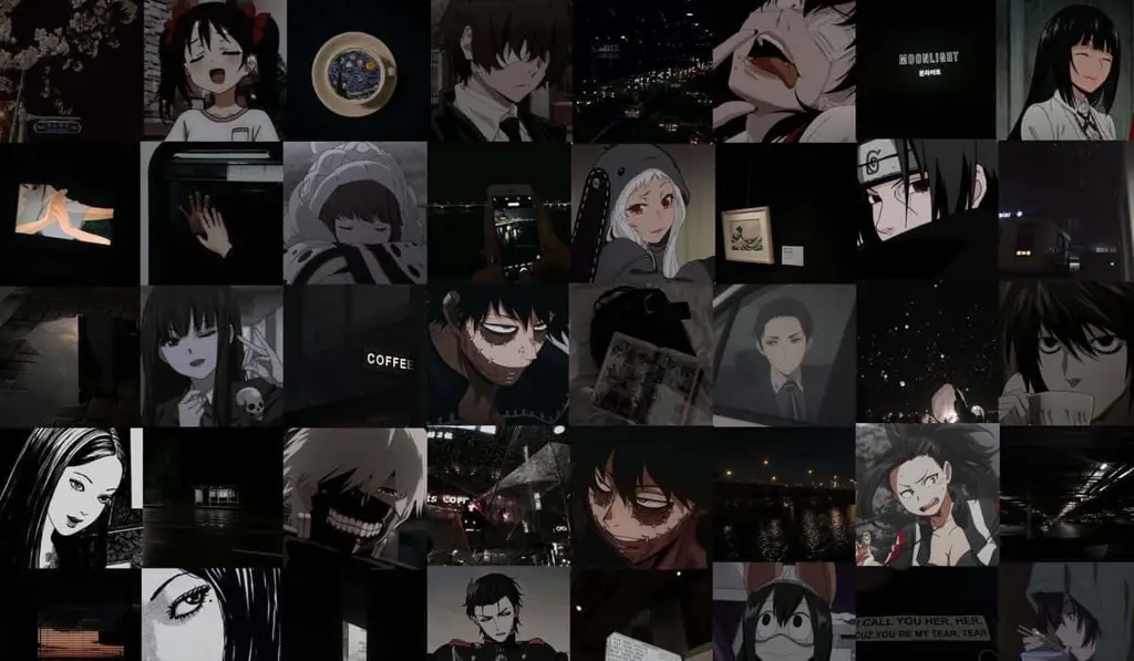 Contoh visual estetika gelap dalam anime Estetika gelap dalam anime