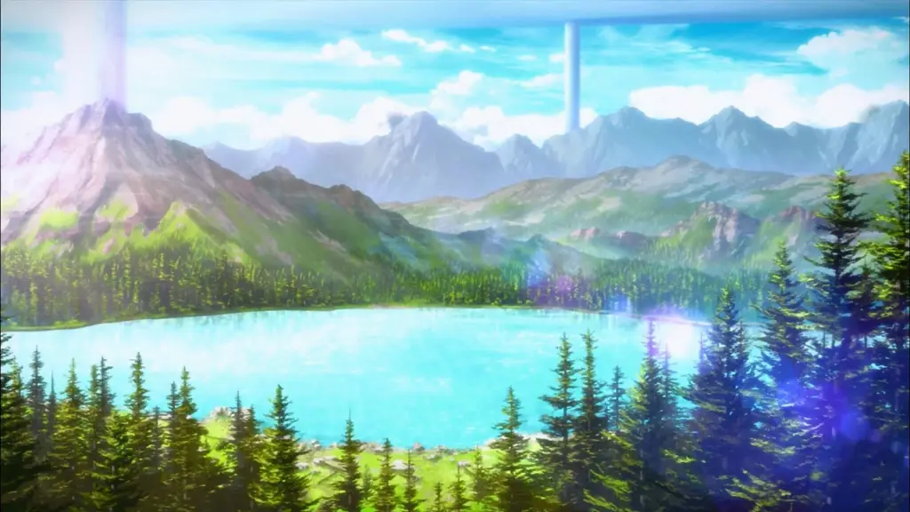Keindahan Alam Indonesia dalam Gaya Anime: Latar yang Sempurna untuk Petualangan Pencak Silat Pemandangan alam Indonesia bergaya anime