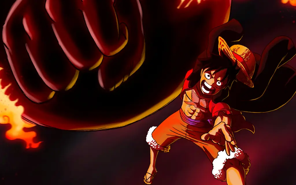 Contoh gambar yang menunjukkan gaya anime khas One Piece Gaya anime One Piece