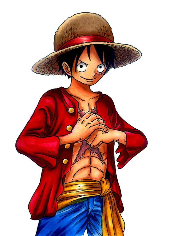 Monkey D. Luffy dan Mimpi untuk Menjadi Raja Bajak Laut Gambar Monkey D. Luffy, karakter utama dalam anime One Piece.
