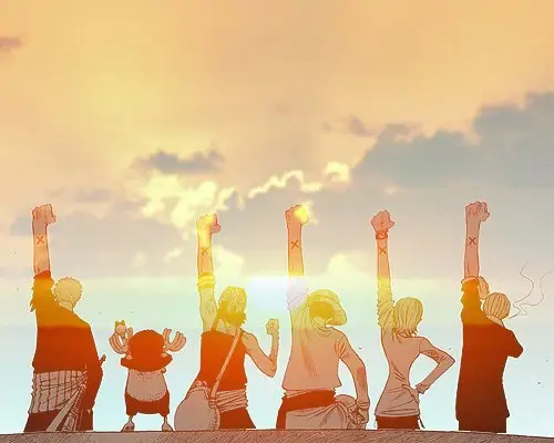 Persahabatan sejati dalam dunia One Piece Gambar yang menggambarkan persahabatan dalam One Piece