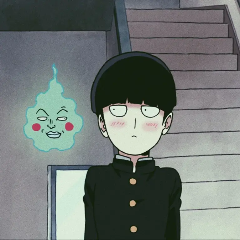 Mob, dengan kekuatan psikokinesis yang luar biasa Gambar Shigeo Kageyama dari Mob Psycho 100