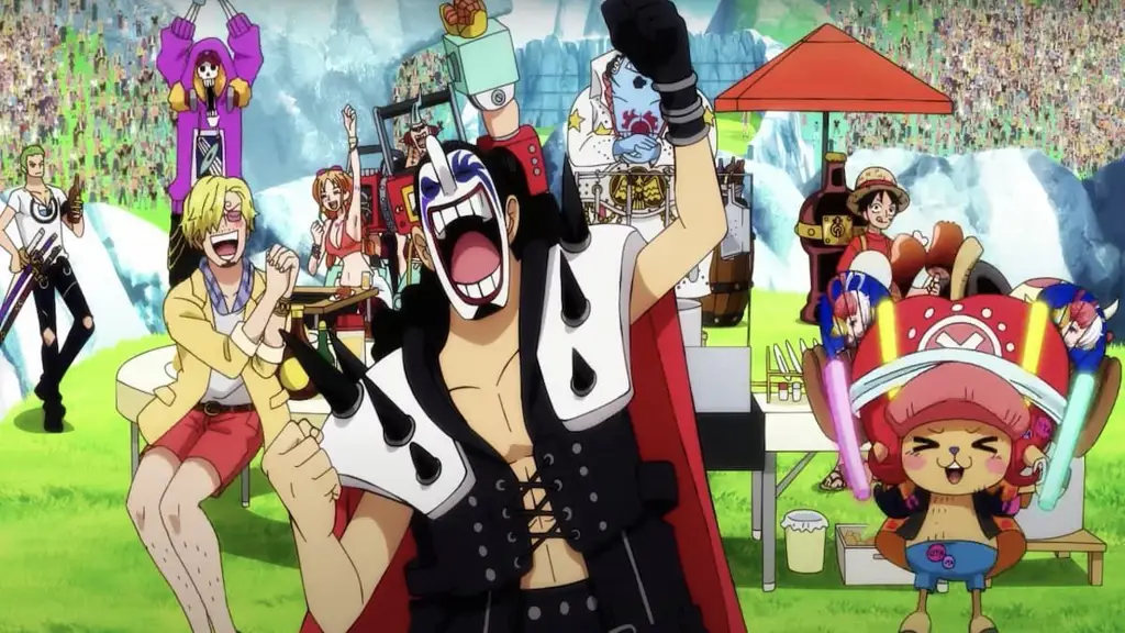 Karakter One Piece menikmati waktu menonton bersama Karakter One Piece menonton film