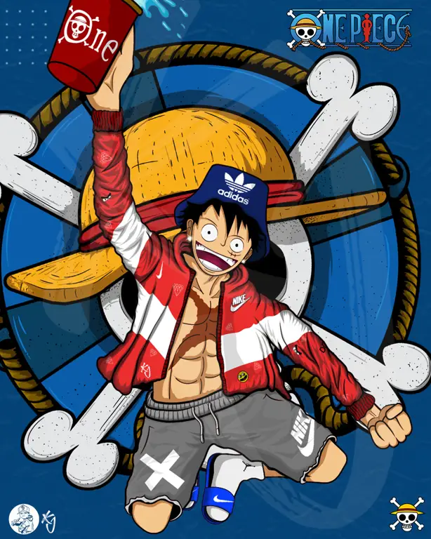 Luffy si Kapten Topi Jerami Ilustrasi Monkey D Luffy