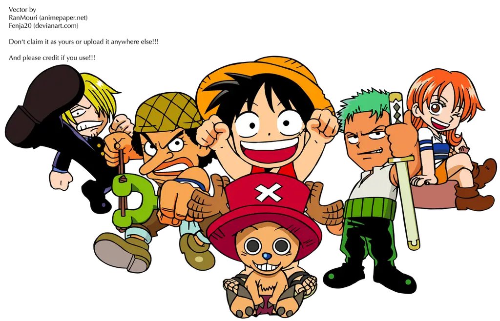 Kru Bajak Laut Topi Jerami Gambar kelompok karakter One Piece
