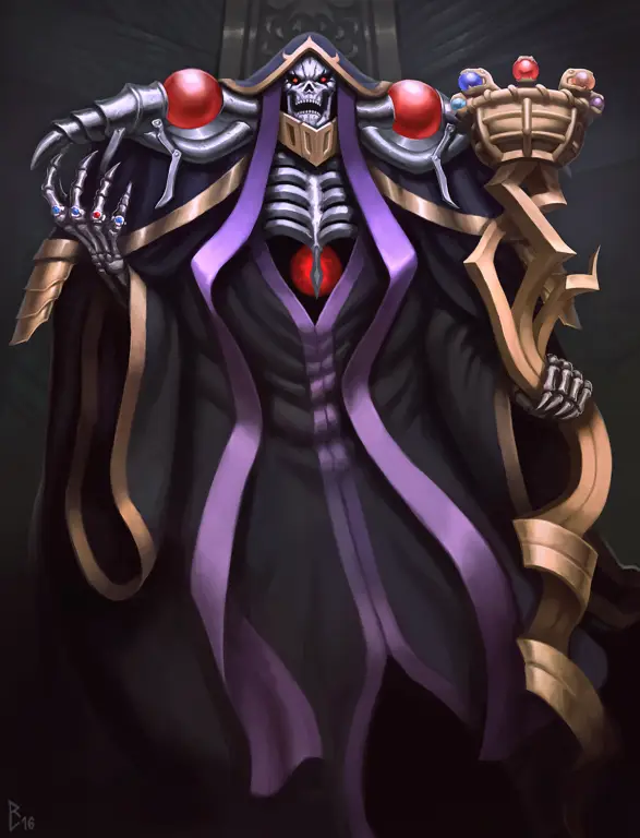 Ainz Ooal Gown dan Kekuatannya yang Menakutkan Gambar Ainz Ooal Gown dari Overlord