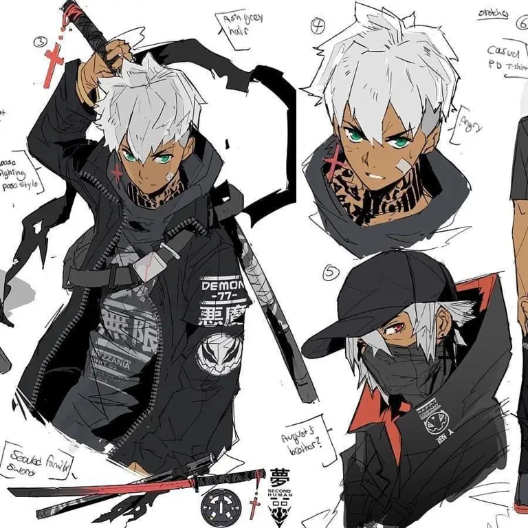 Desain Karakter Anime Gambar desain karakter anime yang keren dan kuat