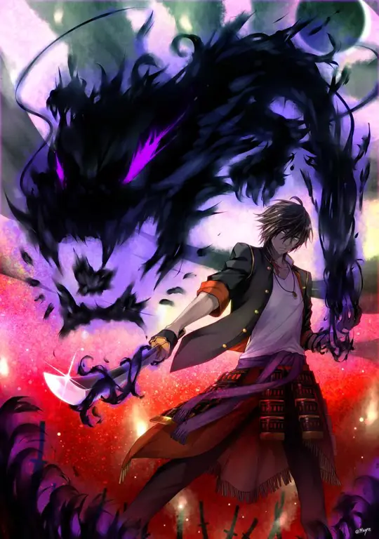 Adegan pertarungan karakter anime dengan kekuatan super