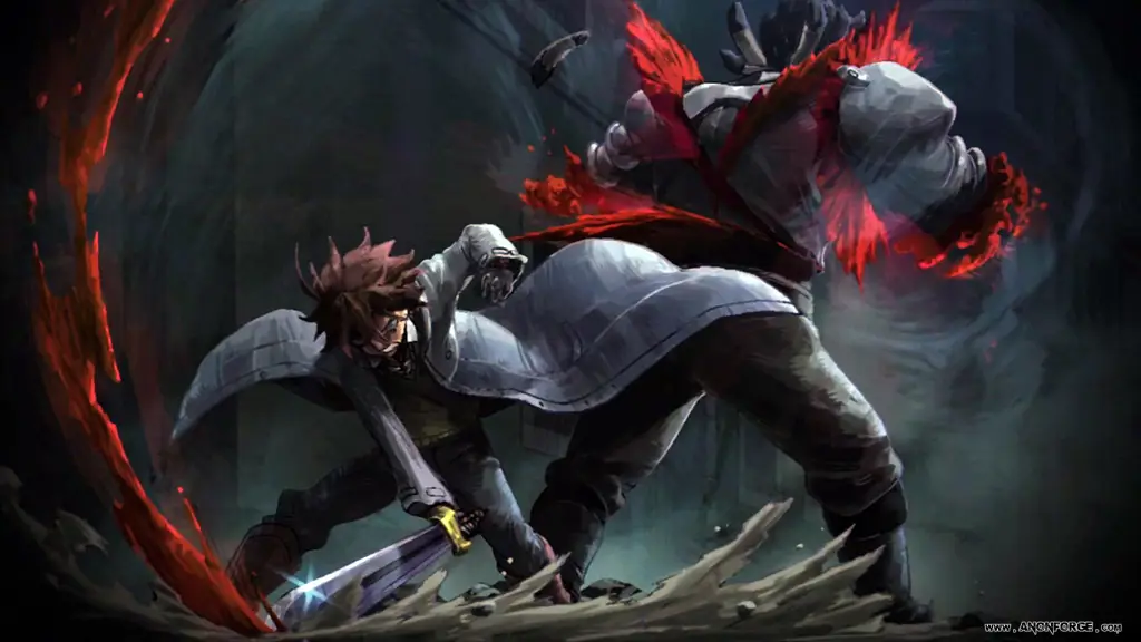 Pertarungan epik yang menegangkan Gambar adegan pertarungan anime yang spektakuler