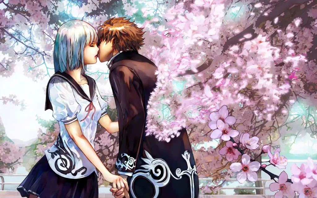 Pasangan Anime Romantis dan Kuat Ilustrasi pasangan anime yang romantis