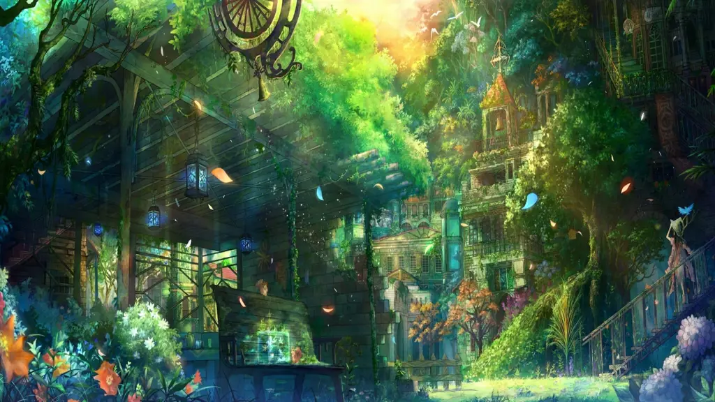 Dunia Fantasi yang Menawan Pemandangan alam fantasi dalam anime