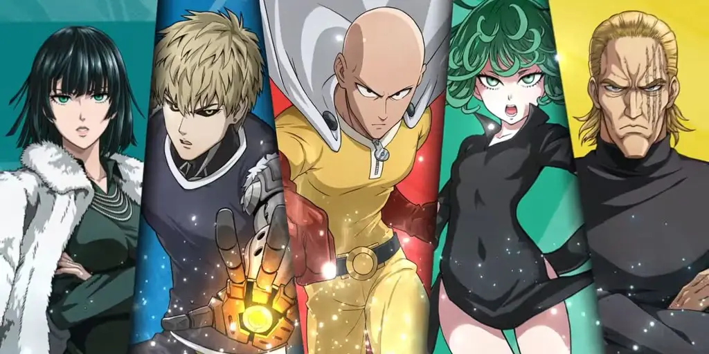 Adegan aksi One Punch Man Gambar karakter-karakter One Punch Man