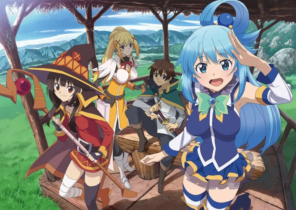 Karakter Konosuba yang Lucu dan Overpower Gambar karakter-karakter utama dalam anime Konosuba