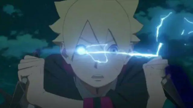 Boruto memamerkan kemampuan barunya Boruto menggunakan jutsu baru