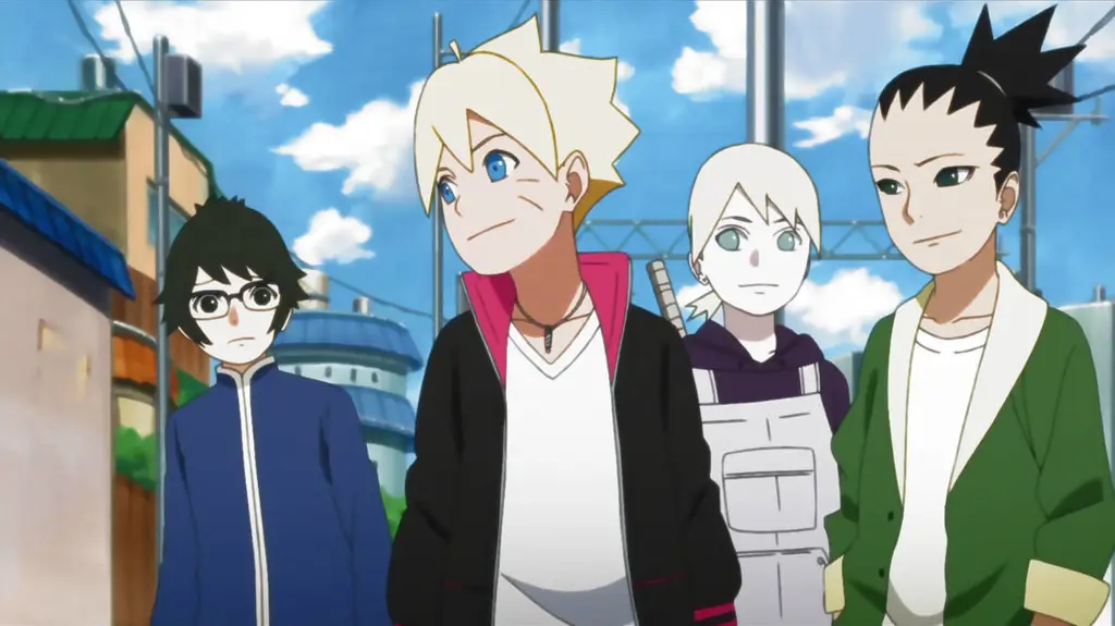 Perayaan kemenangan Boruto dan teman-temannya Boruto dan teman-temannya merayakan kemenangan