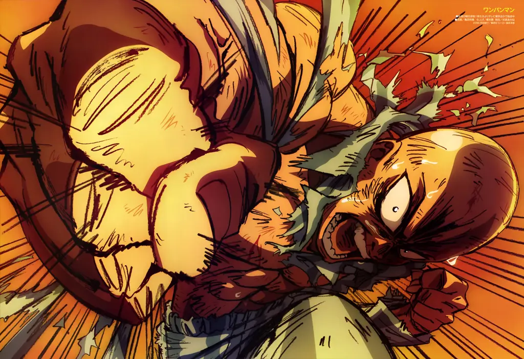 Gambar Saitama, sang pahlawan botak yang overpowered.