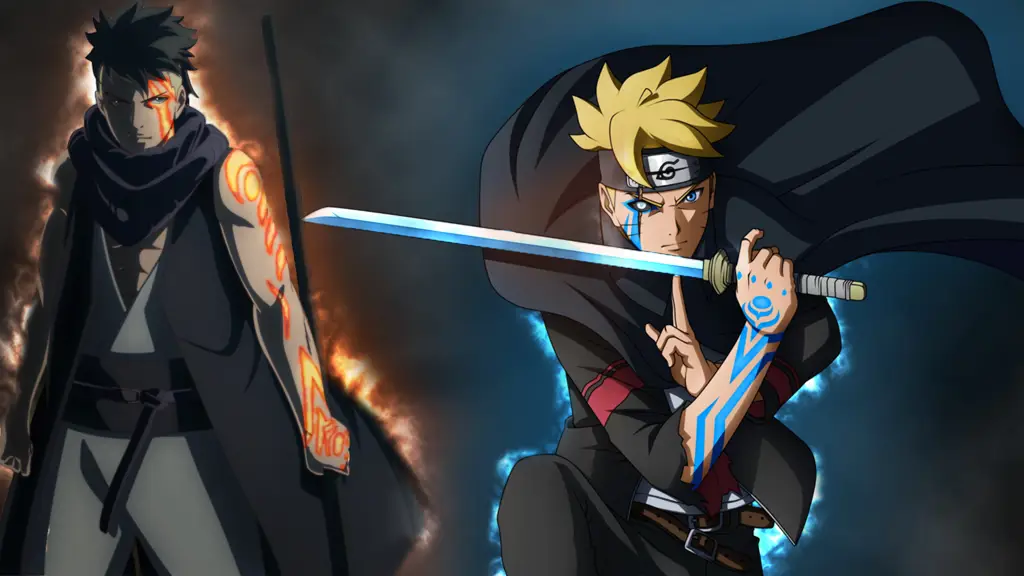 Pertarungan seru antara Boruto dan Kawaki Boruto dan Kawaki sedang bertarung