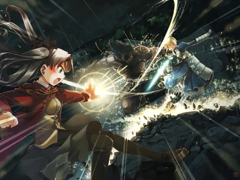Adegan Pertarungan Epik Gambar adegan pertarungan anime