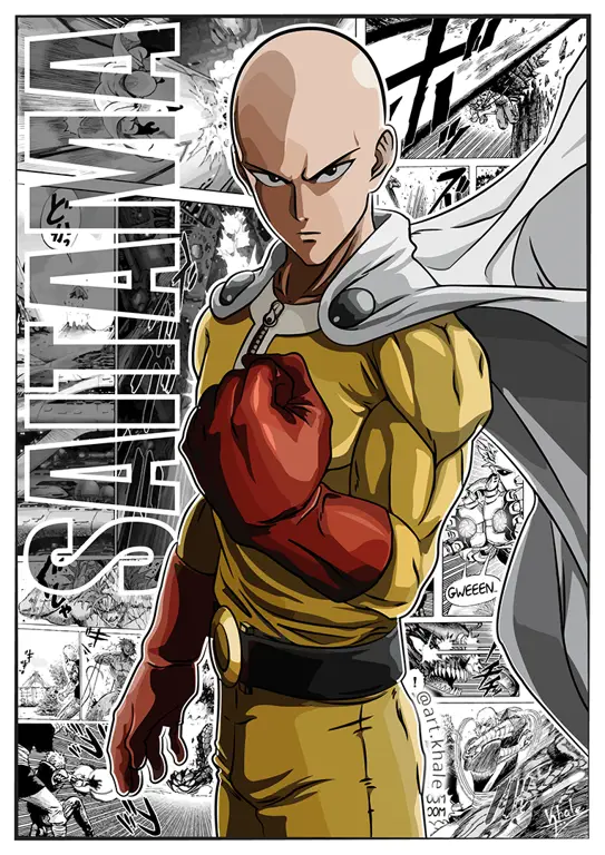 Saitama, pahlawan yang kuat namun merasa bosan Gambar Saitama, karakter utama One Punch Man