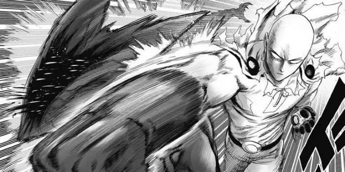 Adegan aksi yang spektakuler Gambar adegan aksi di One Punch Man