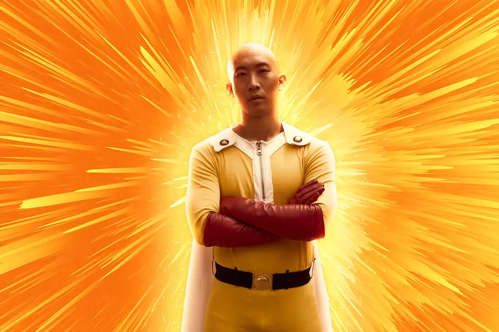 Adegan aksi menegangkan dari One Punch Man Gambar adegan aksi seru dalam One Punch Man