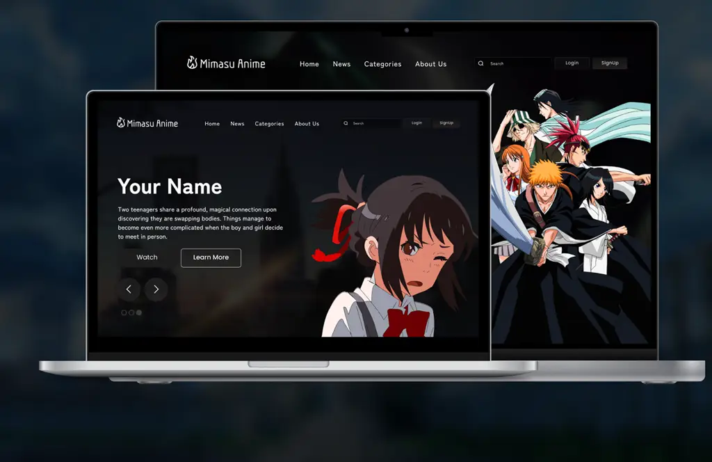 Contoh antarmuka website streaming anime Antarmuka website streaming anime