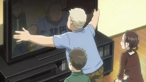 Menikmati Anime di Rumah Ilustrasi karakter anime menonton televisi