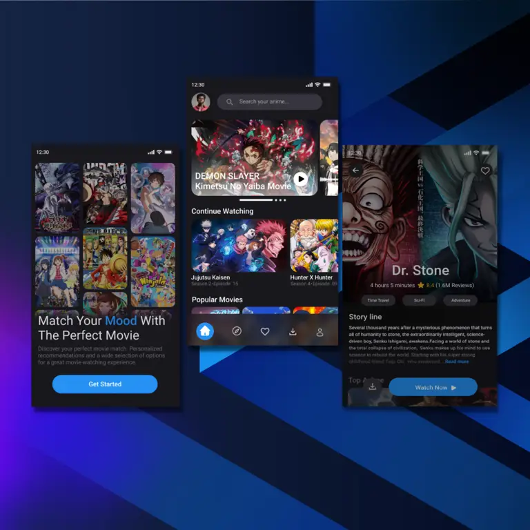 Antarmuka Aplikasi Streaming Anime Contoh antarmuka aplikasi streaming anime